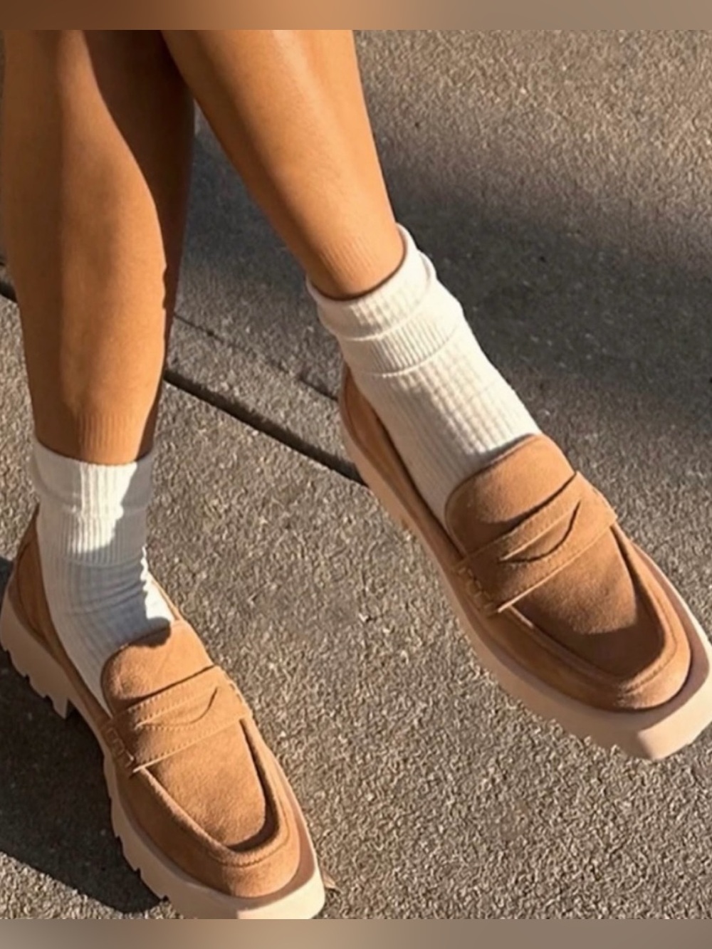 👩🏻‍⚖️Dolce Vita Elias suede penny loafers, Toffee